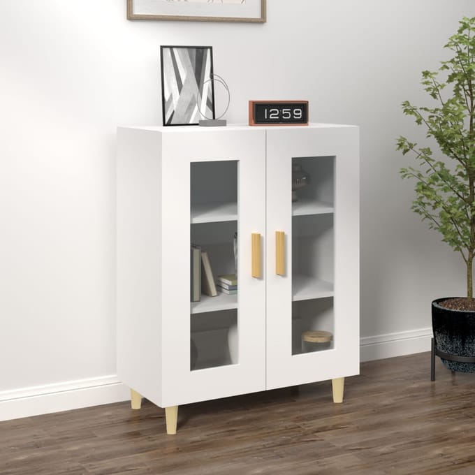 vidaXL - Dressoir - 69,5x34x90 - cm - bewerkt - hout - wit