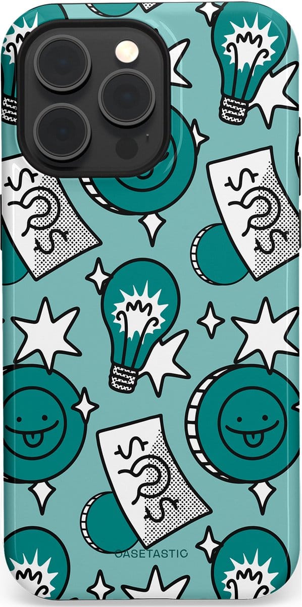 Casetastic hoesje geschikt voor Apple iPhone 15 Pro Max - MagSafe - Dubbellaagse bescherming - Muntmeester - Fashion Case - Petrol Mintgroen Grijs Donkergrijs