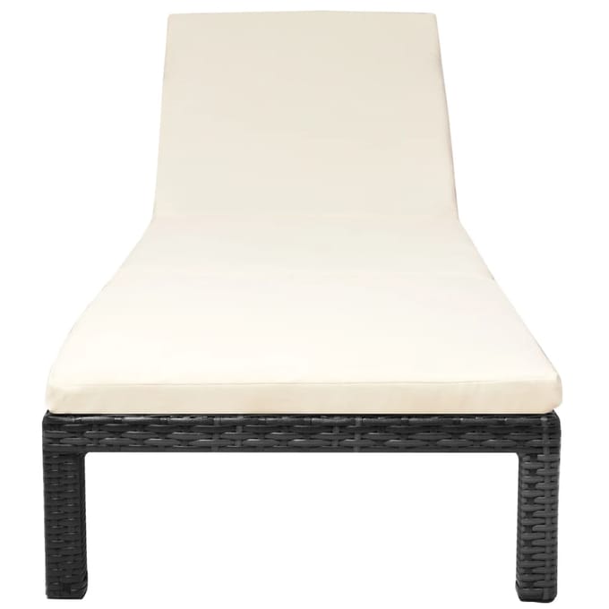 vidaXL - Ligbed - met - kussen - poly - rattan - zwart