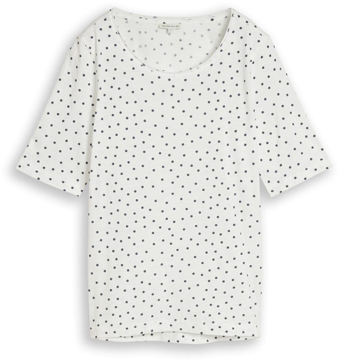 Tom Tailor - T-shirt met stippenpatroon - Maat M - white small dot design