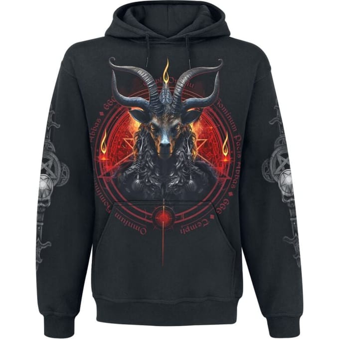 Spiral Trui met capuchon - Baphomet - S tot XL - voor Mannen - zwart