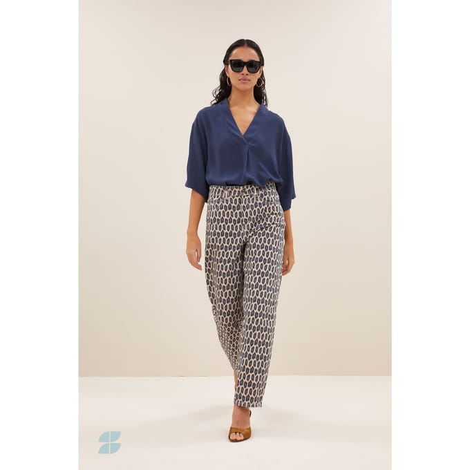 By-Bar Lew Paris Cheetah Pants Paris Cheetah Maat: M | Wijde Broeken Outlet | Dames | Beige