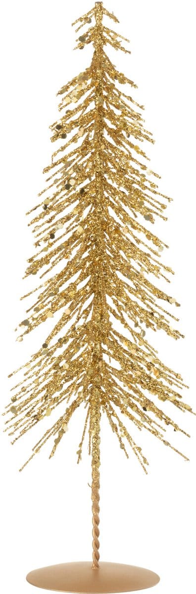 J-Line decoratie Kerstboom Glitters - kunststof - goud - small