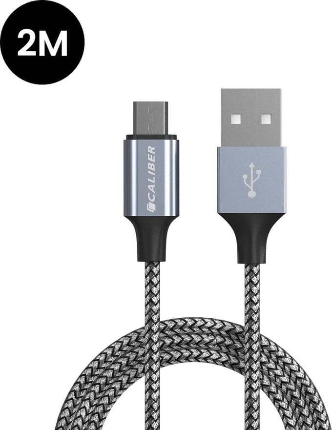 USB C Kabel - USB naar USB C - 2 Meter - USB-C Kabels - USB C naar USB A - Oplaadkabel - Stevige Nylon Kabel (CL-UC2-1PACK)
