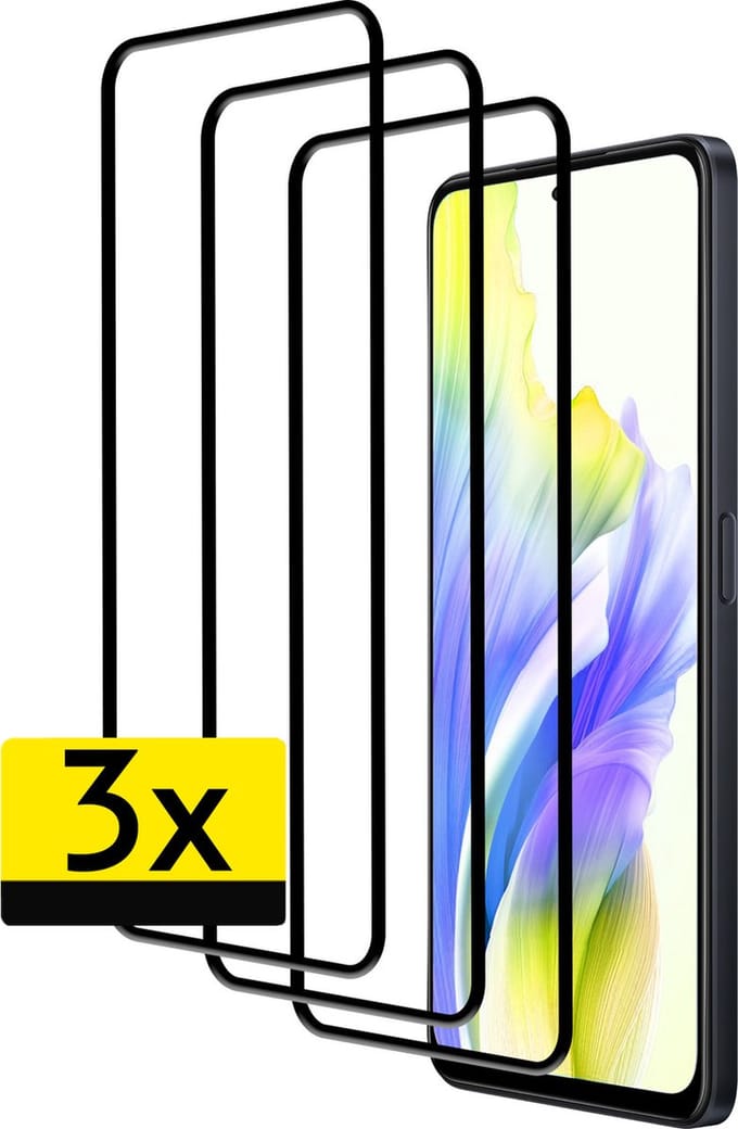 Screenprotector - Geschikt voor OPPO A98 - 3 Stuks - Full Cover - Beschermglas - Gehard Glas - Tempered Glass - Screen Protector