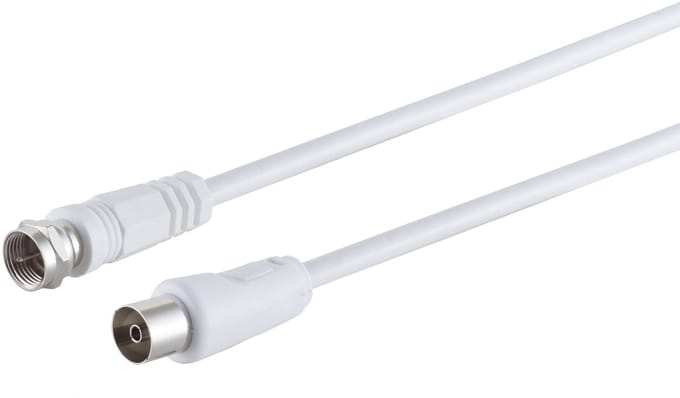 F (m) - Coax IEC (v) coaxkabel / wit - 5 meter