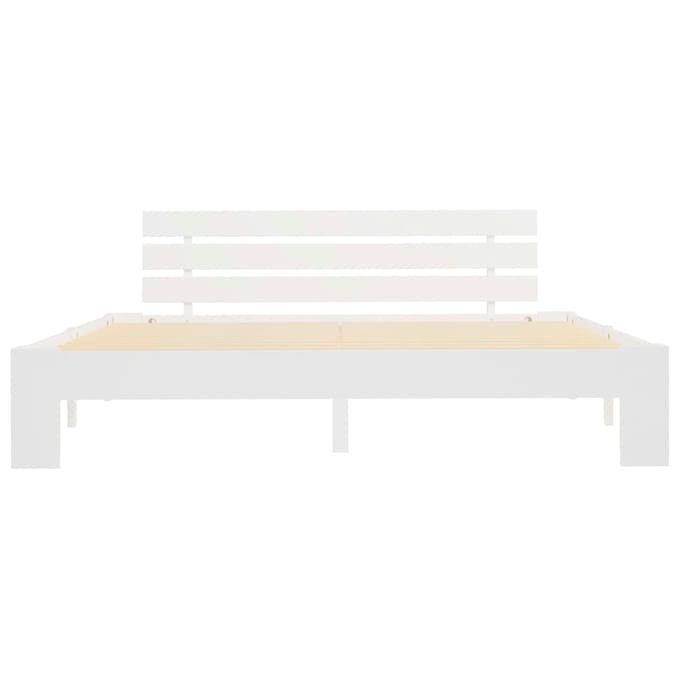 vidaXL - Bedframe - met - hoofdbord - massief - grenenhout - wit - 160x200 - cm