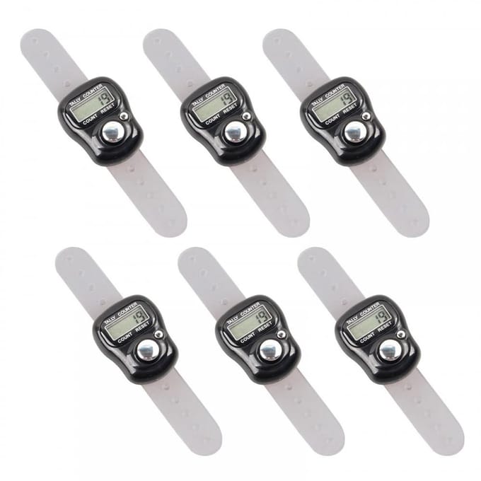 Dailygoods - 6 Stuks Digitale Vingerteller voor Diverse Statistieken