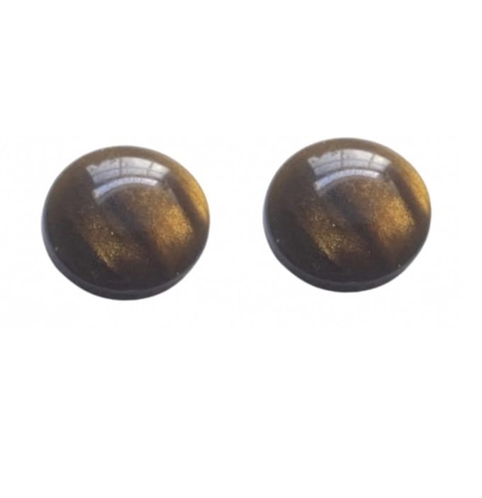 Magneet oorbellen Tijgeroog bruin 12 mm