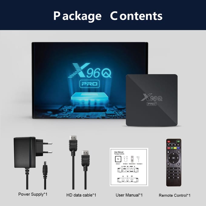 X96Q PRO Android 10.0 Smart TV Box UHD 4K Mediaspeler Allwinner H313 Quad-core H.265 2.4G&5G WiFi EU-16G