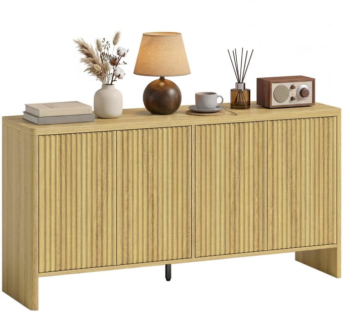 HOMCOM Dressoir - MDF - 147 x 40 x 77 cm - Eikenhout