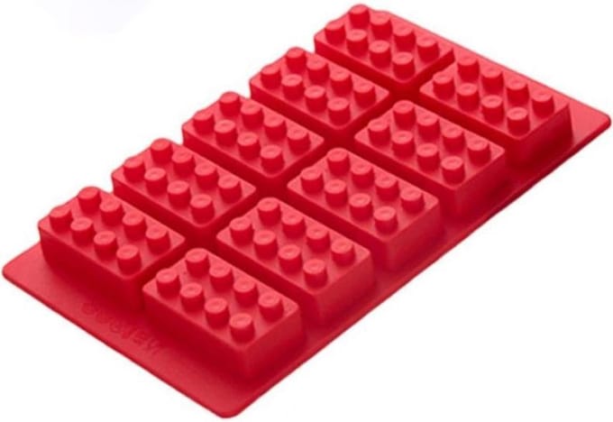 Siliconen stenen - Bouwstenen - 12x19cm - Rood