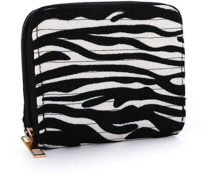 SF - Zebra portemonnee 10 x 12 x 3 cm - Zwart/Wit