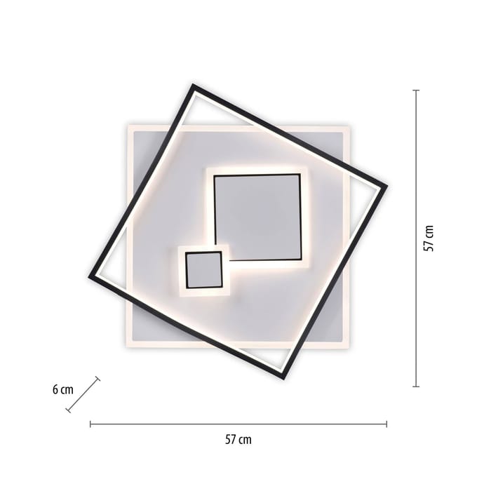 Paul Neuhaus LED plafondlamp Mailak 57x57cm