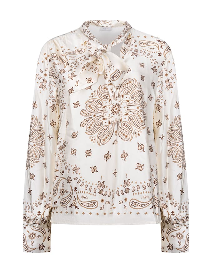 Nukus Angie Blouse Tie Paisley Blouses Off White Nkf02201