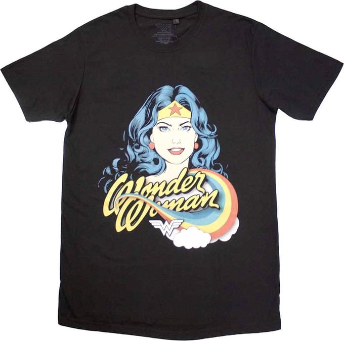 DC Comics Wonder Woman - Rainbow Heren T-shirt - M - Zwart