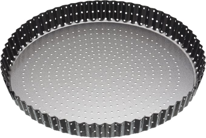 KitchenCraft MasterClass Crusty Bake Quichevorm - Koolstofstaal ‎27,9 x 27,9 x 3,3 Centimeter Zwart