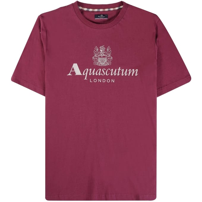 Aquascutum Active Big Logo Burgundy T-shirt