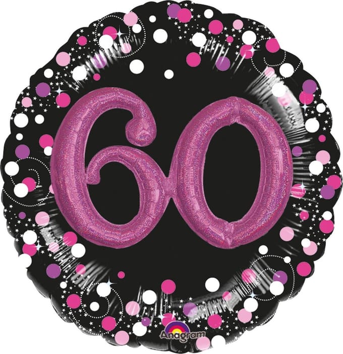 Ballon “Sparkling Pink 60” Folie Ballon 91 x 91 cm