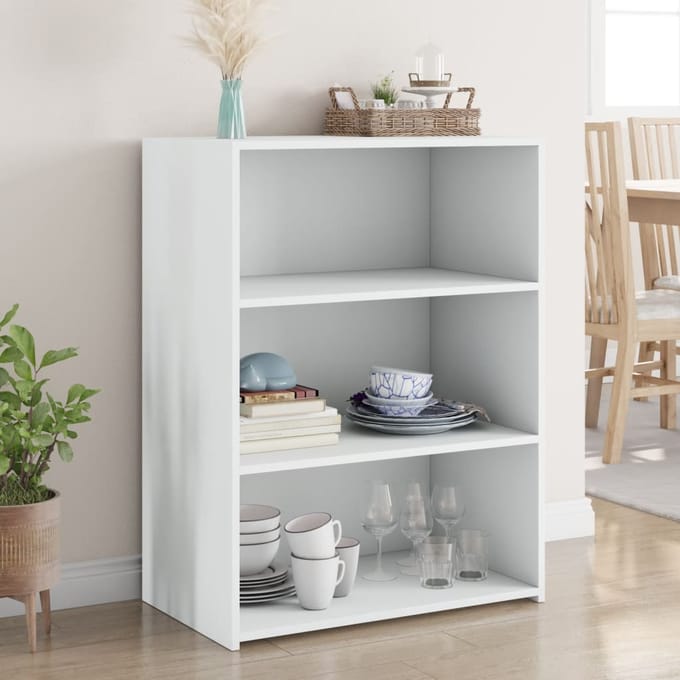 vidaXL - Dressoir - 70x41x93 - cm - bewerkt - hout - wit