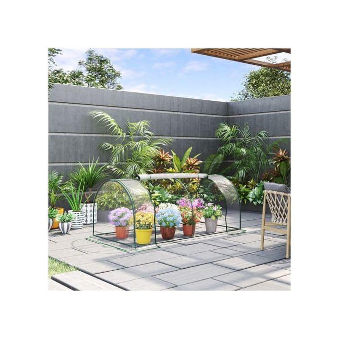 Serre - MUVOE - 200x100x80 cm - Acier - Plastique - Groen groen
