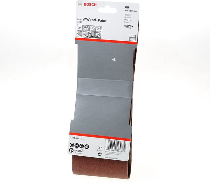 Bosch Schuurband 100x610mm K80 3 stuks