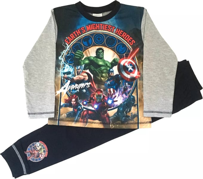Marvel Avengers Pyjama - blauw met grijs - Maat 110/116