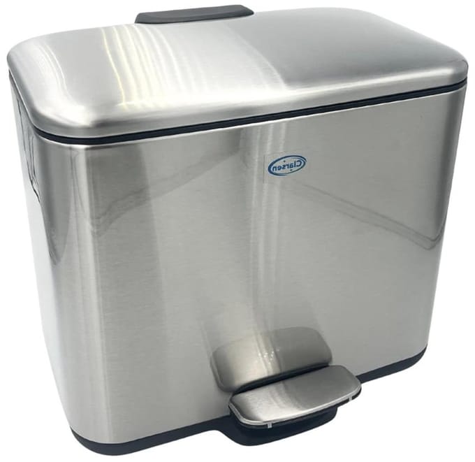 Badkamer afvalemmer - Duo prullenbak - Afval scheiden - Soft-close deksel - 2 x 3 liter - Zilver
