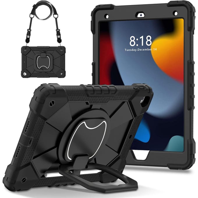 voor iPad 5e/6e/7e/8e/9e/10e Air 4/5 Pro 11 Pro 9.7 Hoes met Potloodhouder met 360 Roterende Opvouwbare Stand Cover ForiPad 5 6th Pro9.7