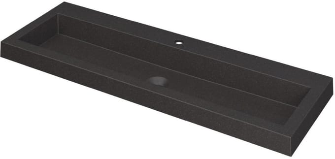 INK Dock Wastafel Quartz met 1 Kraangat - 1200x400x60 mm - Quartz Zwart