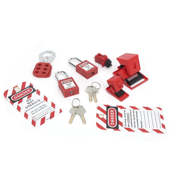 Veiligheid Lockout Tagout Kit Lockset Montagegereedschap Multifunctioneel Draagbaar met Zak black