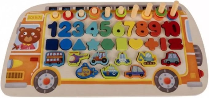 Kruzzel 6-in-1 Houten Sorteer Puzzel - Educatief en Plezierig