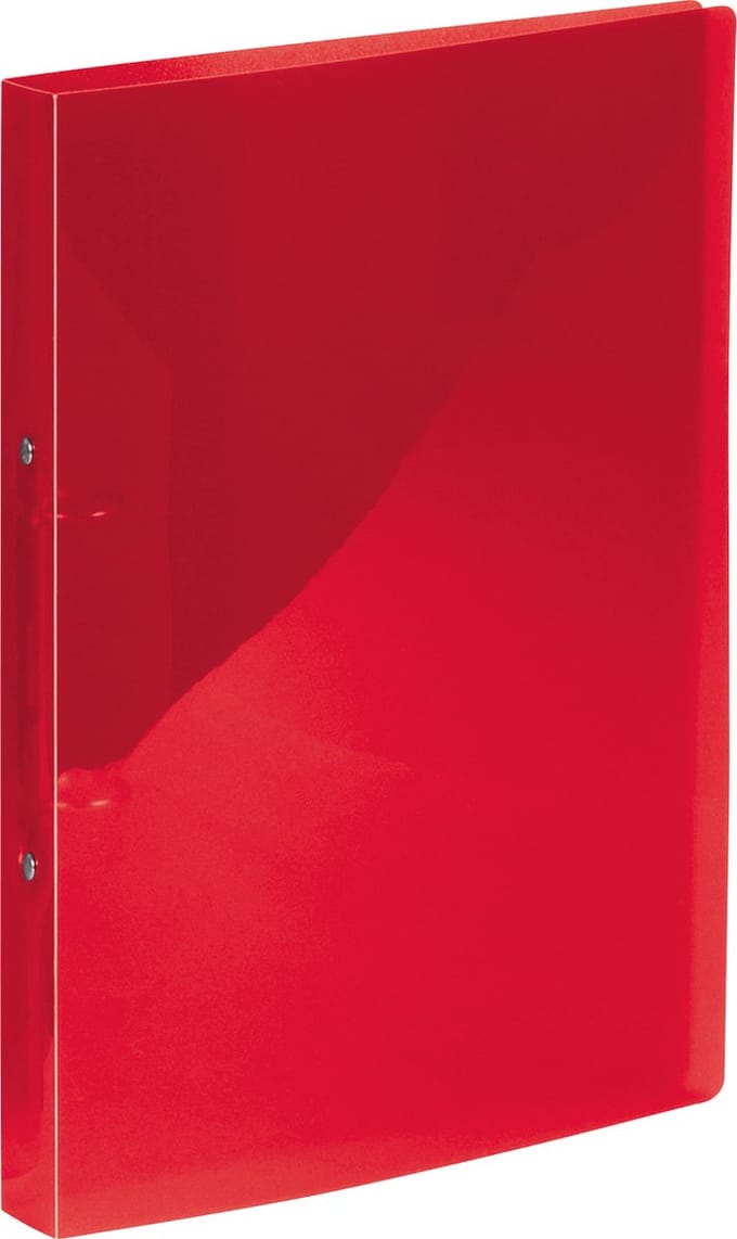 Kangaro ringband - A4 - 2-rings - PP - transparant rood