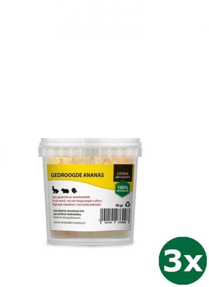 3x80 gr Utopia gedroogde ananas