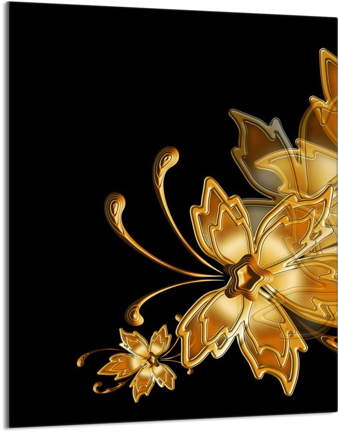 TMK ArtDeko - Snijplank - 40x52 cm - Gouden Design - Glas