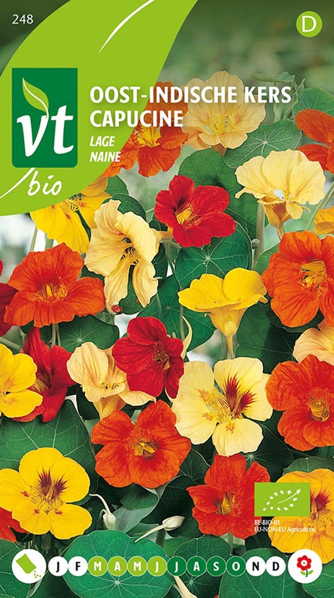 Oost-Indische Kers Lage Bio Zaden - Eetbare Bloemen en Bladeren met Makkelijke Teelt