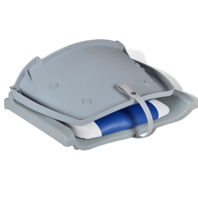 vidaXL - Opklapbare - bootstoel - met - blauw-wit - kussen - 48x51x41 - cm