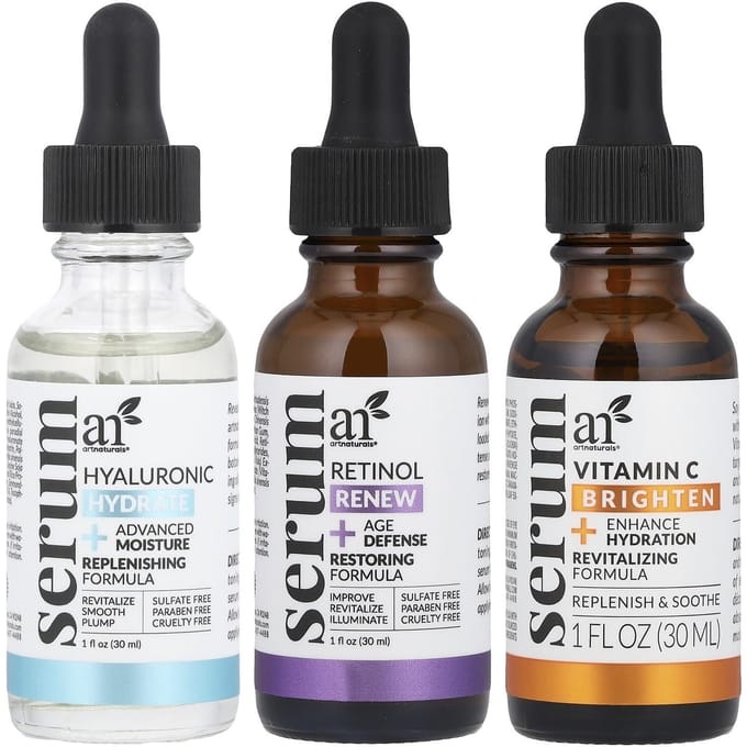 Artnaturals, Serum Trio, 3-delige set, 29,5 ml (1 fl oz) Elk black
