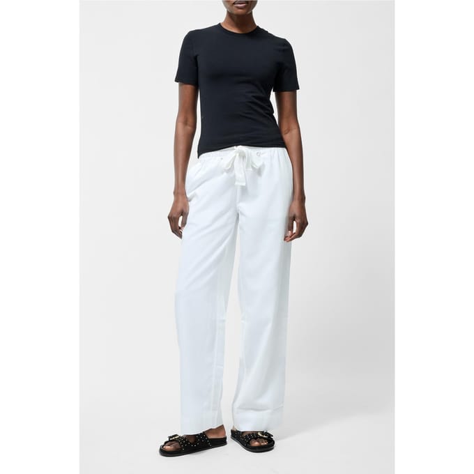 French Connection Tie Trouser Linen White Taglia: 6 | Pigiameria Outlet | Donna | Bianco