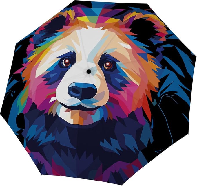 doppler paraplu Modern.Art Magic Printed Pattern Mighty Panda kleurrijke