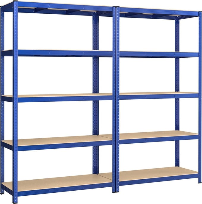 2-Pack Blauw Opbergrek - Stalen Plank - Heavy Duty - Verstelbare Planken - 60cm x 120cm x 200cm