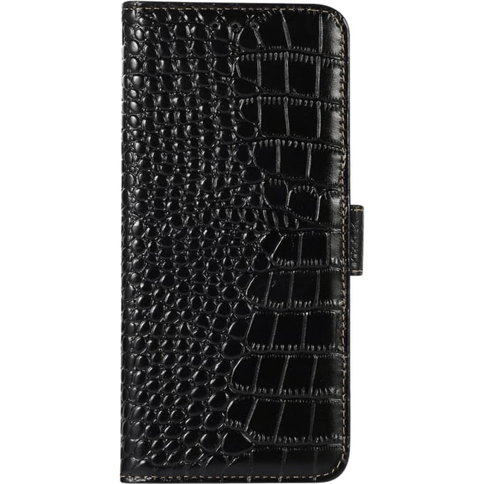 Mocaa Samsung Galaxy A25 Croco Book Case Leer Zwart