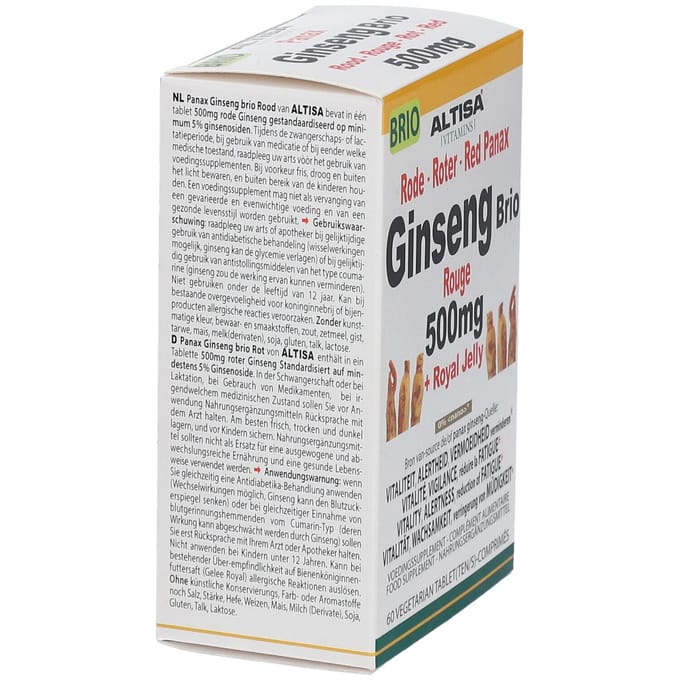 Altisa® Rode Ginseng + Koninginnenbrij 60 Gecomprimeerde tabletten