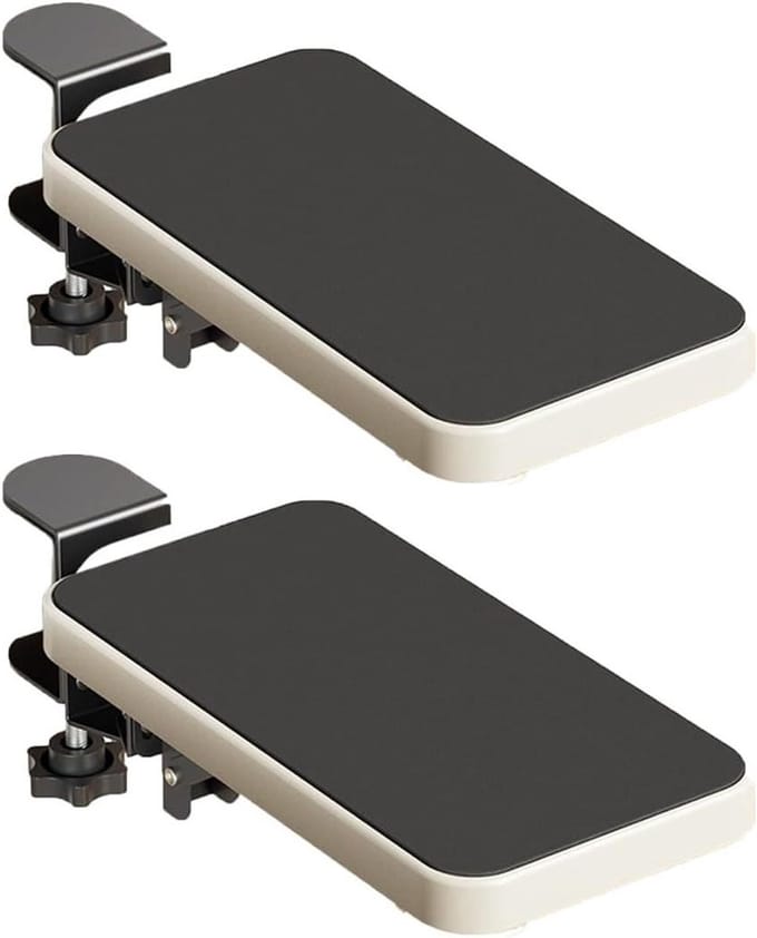 Bureau Verlengstuk - Armsteun Plank - Comfortabel Werken - 90° Opvouwbaar - 25 cm x 12 cm - Wit