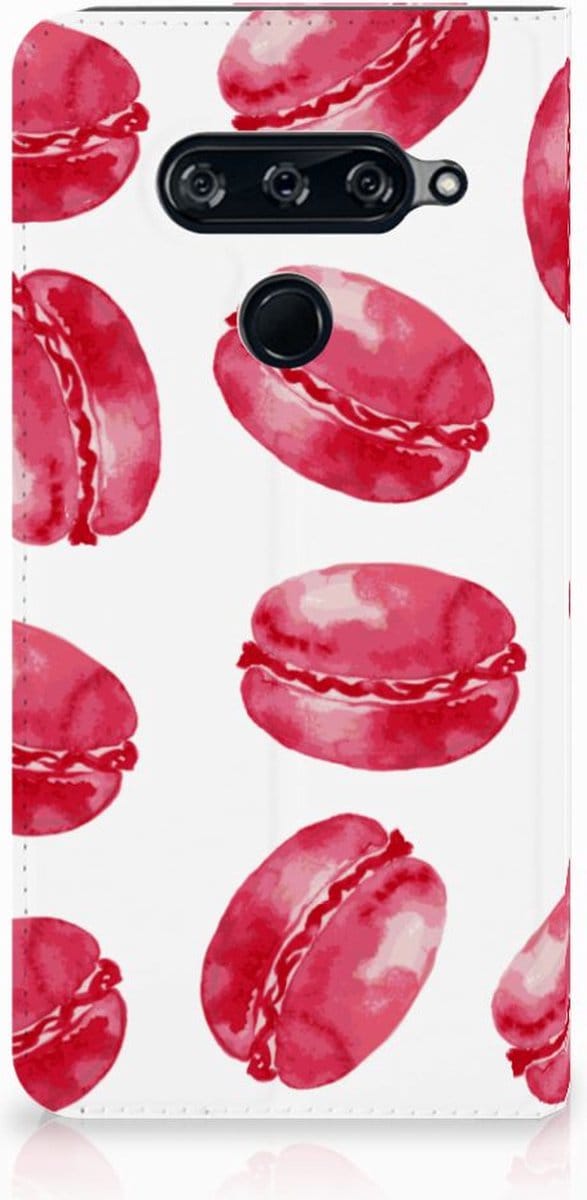 LG V40 Thinq Flip Style Cover Pink Macarons