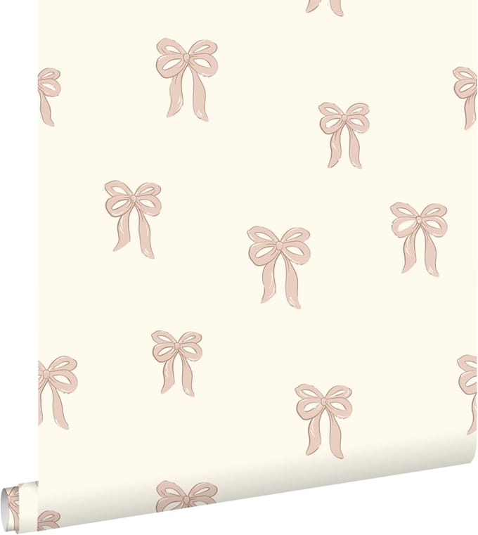 ESTAhome behang strikjes licht roze - 50 x 900 cm - 131433