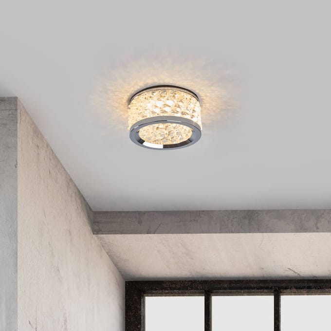 ORION Inbouwlamp Iwen, chroom met kristallen
