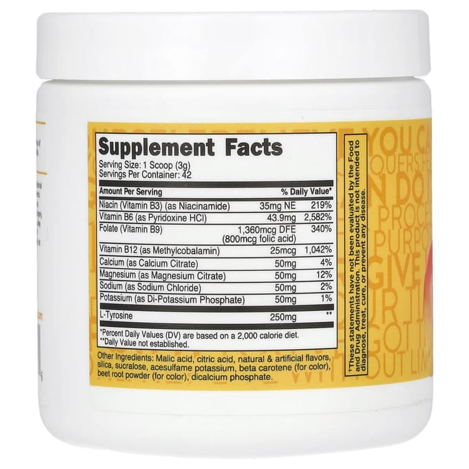 TransformHQ, Hydratation, Mélange de boisson électrolytique, Sans caféine, Pêche Mangue, 4,8 oz (135.7 g)