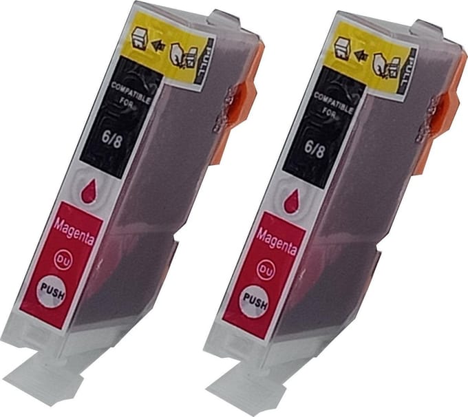 KATRIZ® huismerk inkt voor|Canon CLI-8M |14ml | ( 2stuks) - Met chip