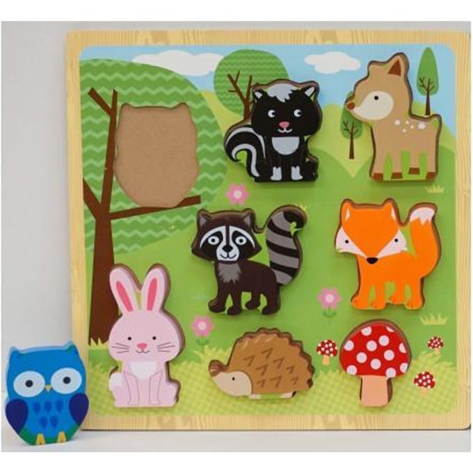Houten Legpuzzel 30x30cm met grote figur - Dieren Houten puzzels
